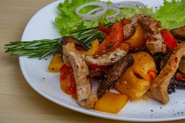 Roasted pork with vegetables