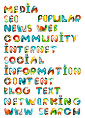 Social media in the internet - words, tags