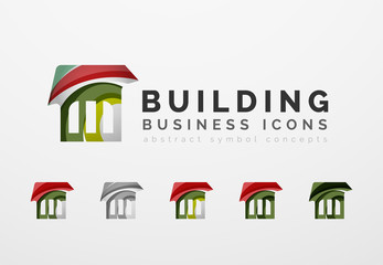 Fototapeta premium Set of real estate or building logo business icons