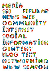 Social media in the internet - words, tags