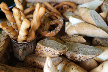Various kinds of bread and pastries