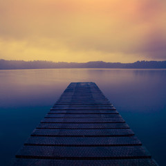 Obraz na płótnie Canvas Tranquil Peaceful Lake at Sunrise New Zealand Concept