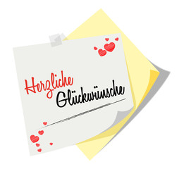 Post it | Notizzettel | Herzliche Glückwünsche | Scribble