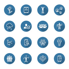 Flat Design Business Icons Set.