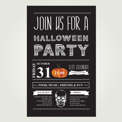 Invitation Halloween.Vector illustration.
