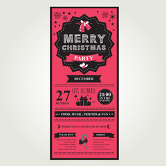 Poster Merry Christmas.Vector illustration.