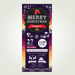 Poster invitation Merry Christmas.