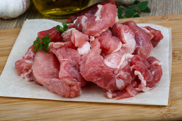 Diced pork meat