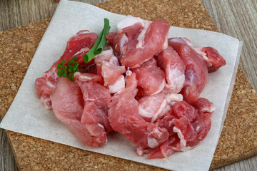 Diced pork meat