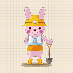animal worker cartoon theme elements