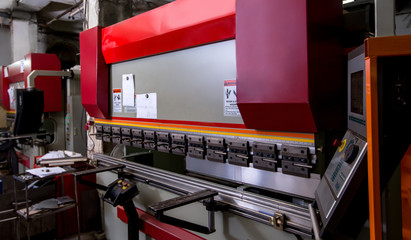 Image of modern bending machine in workshop