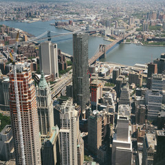 Obraz premium Aerial veiw of Downtown Manhatton