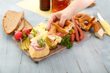 bayrische Biergarten Brotzeit