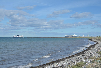 am F&auml;hrhafen Puttgarden auf der Insel  Fehmarn,Ostsee,Deutschland