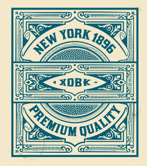 Retro stamp design. Organized by layers.