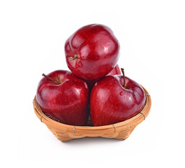 Fototapeta na wymiar Apples red in bucket isolated white background