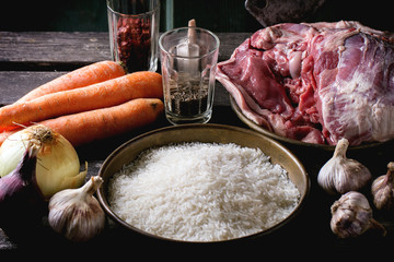Ingredients for pilaf