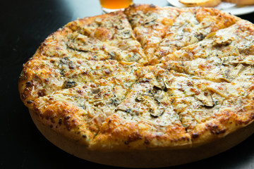 Supreme chicken bacon mushroom pizza