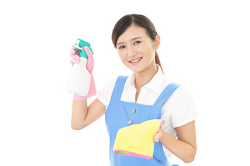 笑顔の女性作業員