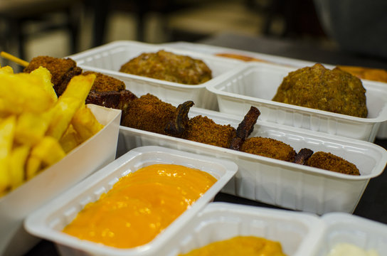 brochette frite sauce