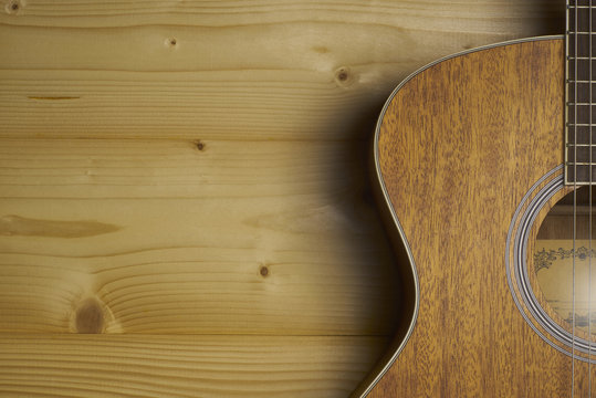 Guitar on wood