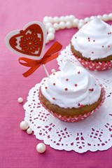 cake on a pink background