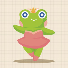 animal frog dancing cartoon theme elements