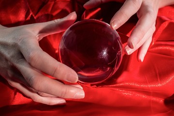 Fortune teller using crystal ball