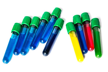 Provette con liquido colorato