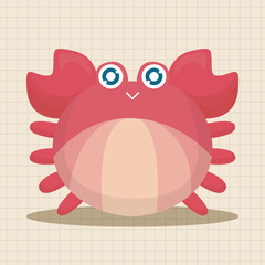 sea animal crab cartoon theme elements
