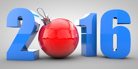 Happy New Year 2016 with bauble