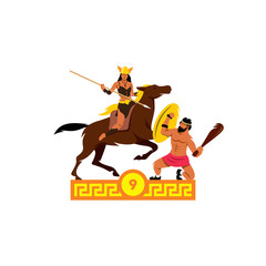 The ninth feat Heracles. Belt of Hippolyta. Vector Illustration.