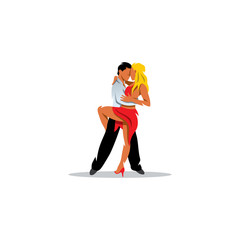Two elegance tango dancers sign. Vector Illustration. - 91405569