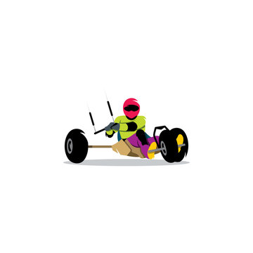 Kite buggy sport sign. Vector Illustration.