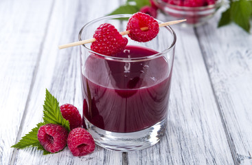 Glass with Raspberry Liqueur
