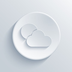 Vector modern light circle icon with shadow