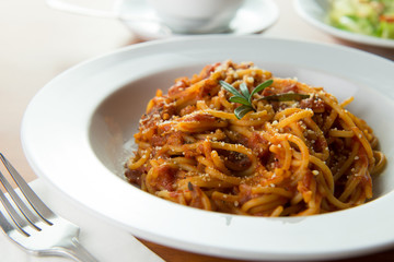 Prosciutto Parma Ham Rosemary spaghetti