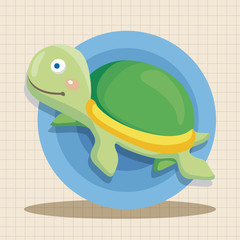 sea animal turtle cartoon theme elements