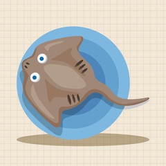 sea animal stingray cartoon theme elements