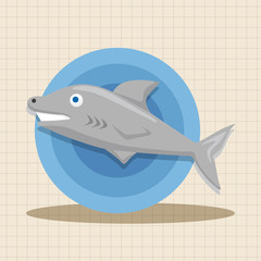 sea animal shark cartoon theme elements