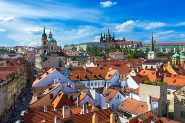 Naklejka na ściany i meble Mala Strana (Lesser Town of Prague) and Prague Castle. Prague, Czech Republic
