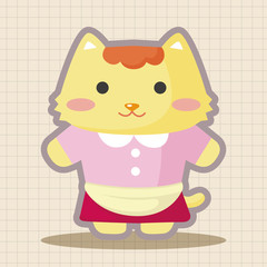 cat cartoon theme elements