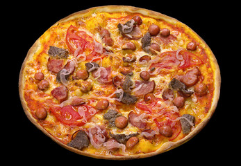 Pizza with smoked sausage
