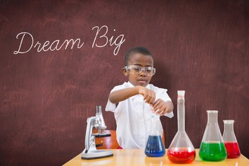 Dream big against desk