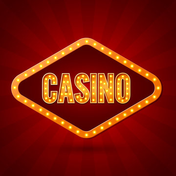 Casino Banner lighting. Vector illustration
