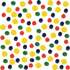 Background from multi-colored circles on a white background..