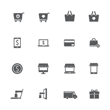 Shopping online icons