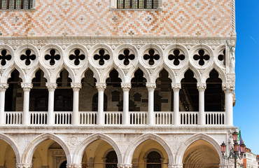 Obraz premium The Doge Palace - Venice Italy / Detail of the Doge Palace (Palazzo Ducale) in St. Mark Square, Venice (UNESCO world heritage site), Veneto, Italy
