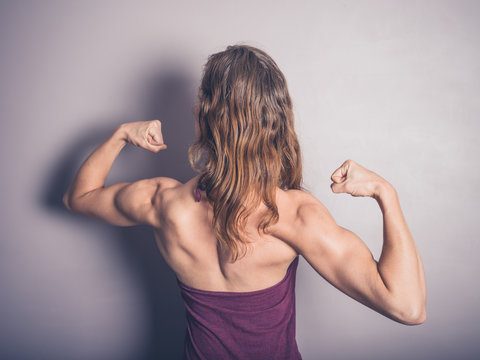 Female bodybuilder posing