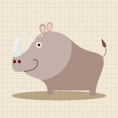 animal rhino cartoon theme elements